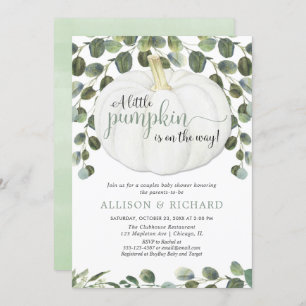 Pumpkin könsneutral, samfälld barndusch i par inbjudningar