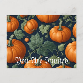 Pumpkin-korrigering för läder inbjudan vykort