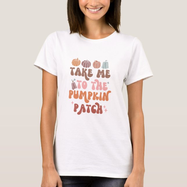 Pumpkin-korrigering för Retro Fall Älskare T Shirt (Framsida)