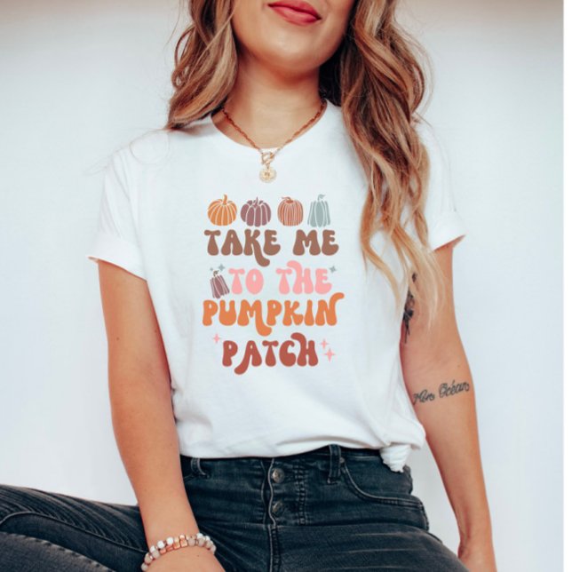 Pumpkin-korrigering för Retro Fall Älskare T Shirt (Skapare uppladdad)