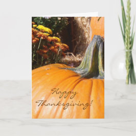 Pumpkin-kort för happy thanksgiving med dikt helgkort