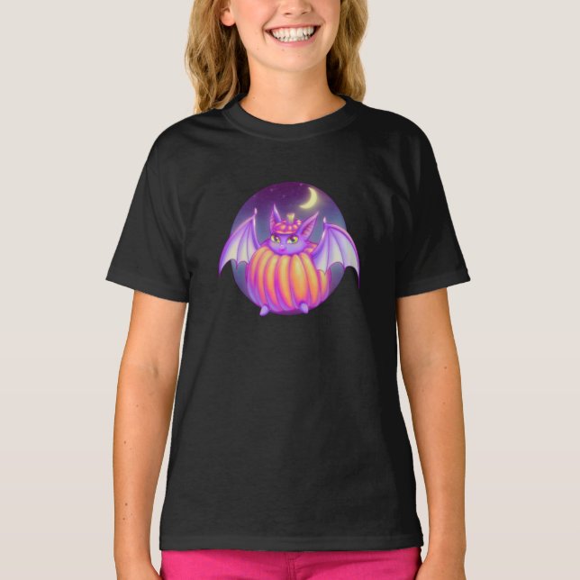 Pumpkin Kostym Lila Fladdermus Night Fog Art T Shirt (Framsida)