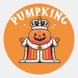 Pumpkin Kung Halloween Royalty Sticker Runt Klistermärke