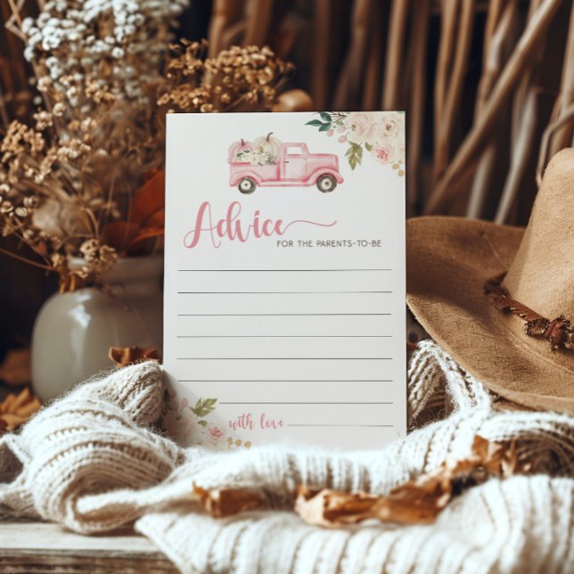 Pumpkin Lastbil Baby Shower Advice för föräldrar Inbjudningar (Skapare uppladdad)