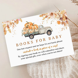 Pumpkin Lastbil Baby Shower Fall Bok för Baby Tilläggskort