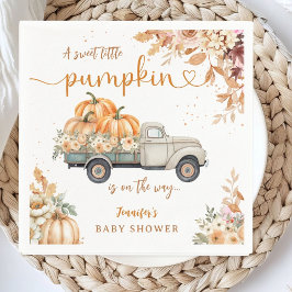Pumpkin Lastbil Baby Shower Fall Party Papper Pappersservett