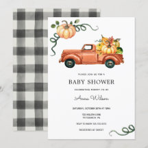 Pumpkin Lastbil Baby Shower på hösten