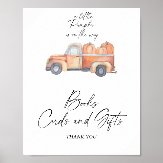 Pumpkin lastbil - BOKAR CARDS OCH GIFTS Poster (Framsidan)