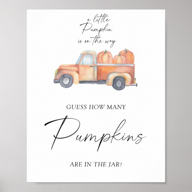 Pumpkin lastbil - gissa hur många pumpor poster (Framsidan)