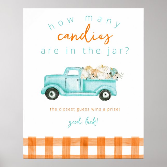 Pumpkin Lastbil Hur många Candies Game Poster (Framsidan)