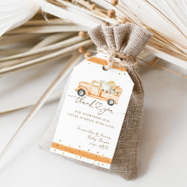 Pumpkin Lastbil Modern Fall Baby Shower Presentetikett