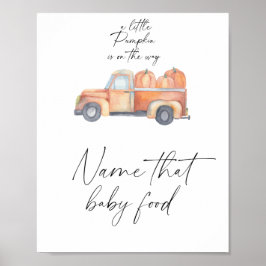 Pumpkin lastbil - namn som livsmedel från baby poster