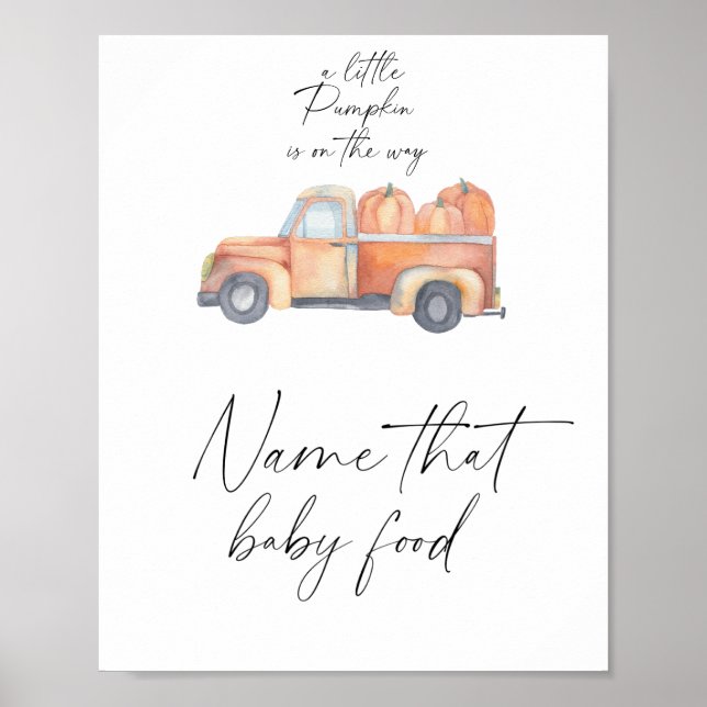 Pumpkin lastbil - namn som livsmedel från baby poster (Framsidan)
