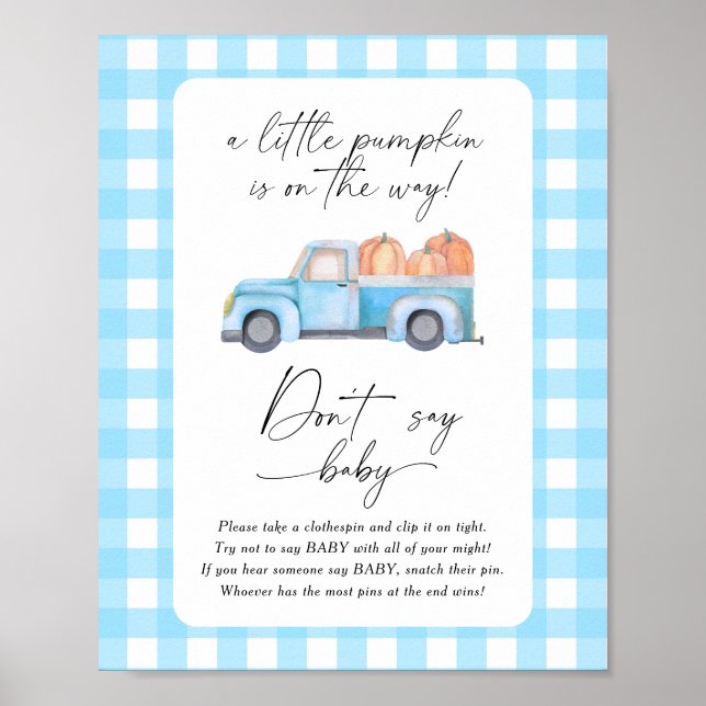 Pumpkin lastbil - säg inte att baby Poster (Framsidan)