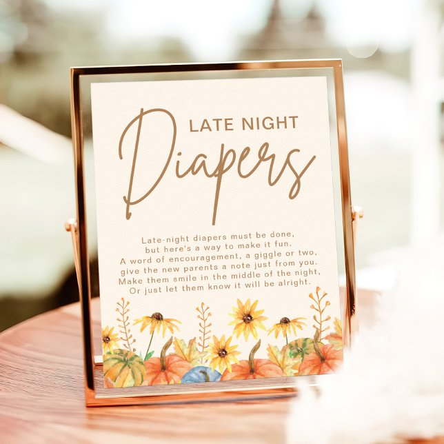 Pumpkin Late Night Diaper Baby-duschspel Poster (Skapare uppladdad)