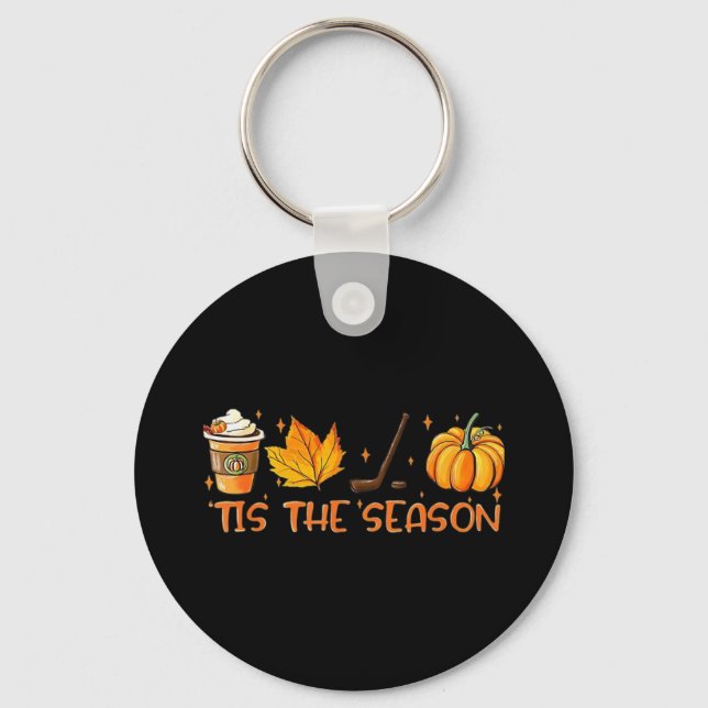 Pumpkin Latte Tis Season Fall Coffee Thanksgiv Nyckelring (Framsida)