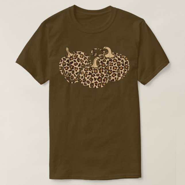 Pumpkin Leopard Cheetah Autumn Pumpkin Cute Tack T Shirt (Design framsida)