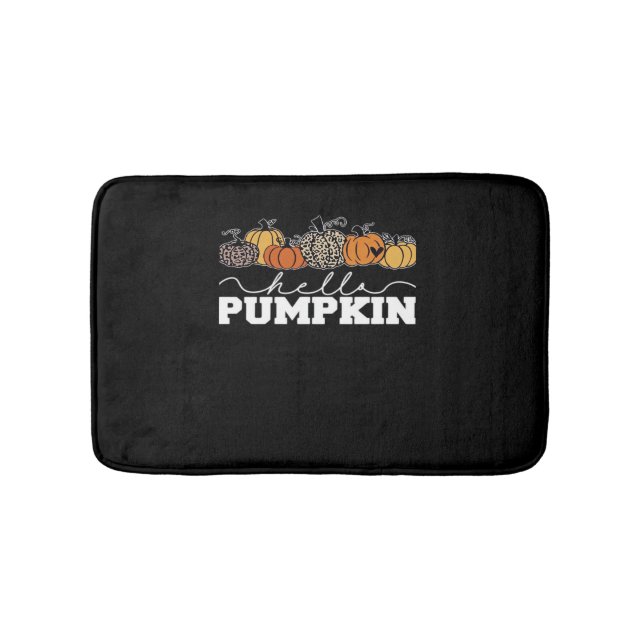 Pumpkin Leopard Fall Women Cute Autumn Season än Badrumsmatta (Framsidan)