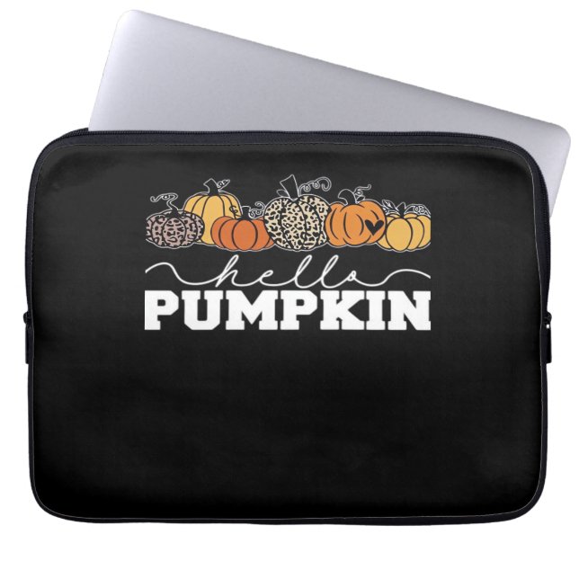Pumpkin Leopard Fall Women Cute Autumn Season än Laptop Fodral (Framsidan)