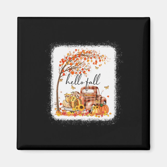 Pumpkin Leopard Hej Fall Lycklig Fall Y'all Fall S Magnet (Framsidan)