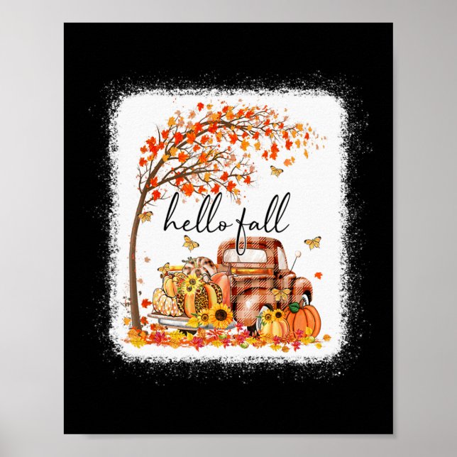 Pumpkin Leopard Hej Fall Lycklig Fall Y'all Fall S Poster (Framsidan)