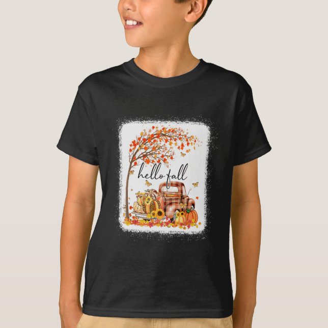 Pumpkin Leopard Hej Fall Lycklig Fall Y'all Fall S T Shirt (Framsida)