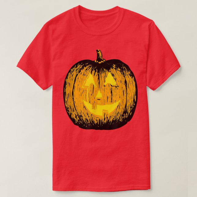 Pumpkin Lighted Jack o lantern T Shirt (Design framsida)
