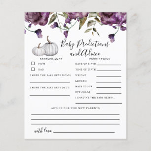 Pumpkin Lila Baby Predications & Advice Card