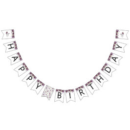 Pumpkin Lila Blommigt Grattis på födelsedagen Part Vimplar