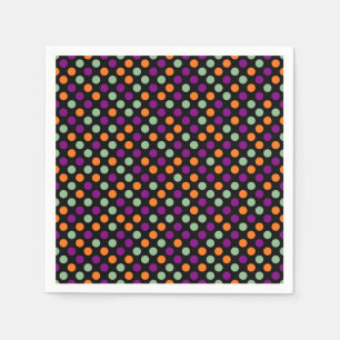Pumpkin, Lila, Grönt och Black Polka dots Papper Pappersservett