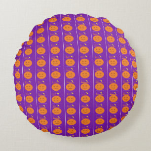 Pumpkin-Lila-runda-fyllning för kostnadsdesign Rund Kudde