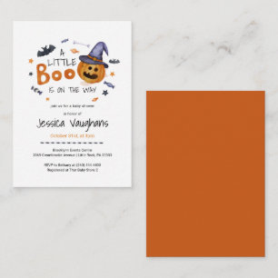 Pumpkin Little Boo Boys Baby Shower-inbjudan Anteckningskort