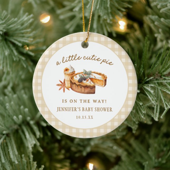 Pumpkin Little Cutie Paj Baby Shower Favor Julgransprydnad Keramik (Träd)