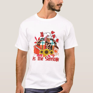 Pumpkin Löv Latte Fall Thanksgiving Football Tis T Shirt