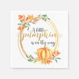 Pumpkin Löv Pumpkin-Orangen Fall Baby Shower Pappersservett