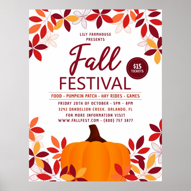 Pumpkin Löv Ram Fall Festival Event Poster (Framsidan)