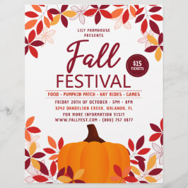 Pumpkin Löv Ram Fall Festival Event Reklamblad