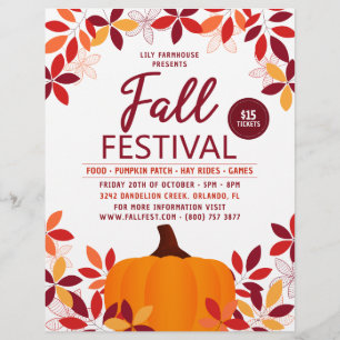 Pumpkin Löv Ram Fall Festival Event Reklamblad