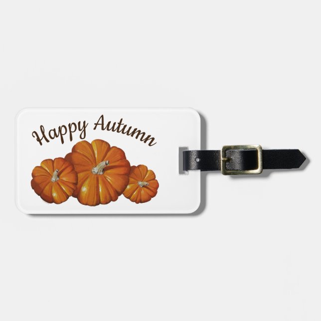 Pumpkin Luggage Tag Bagagebricka (Horisontell Framsida)