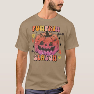 Pumpkin Lycklig Ansikte Pumpkin Season Retro Fall T Shirt