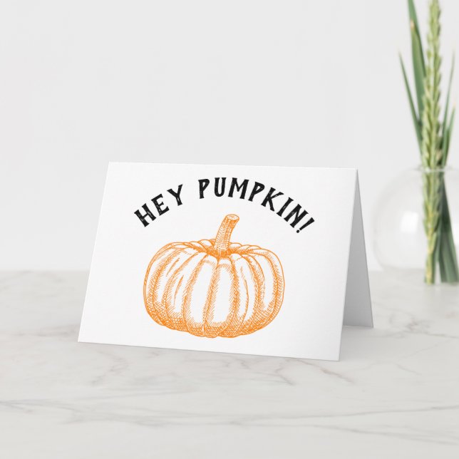 Pumpkin Lycklig Fall Säsong Card Helgkort (Framsida)