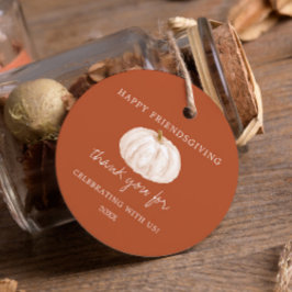 Pumpkin Lycklig Friendsgiving Tack Gåvor Etiketter