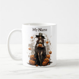 Pumpkin Mage Witch: Halloween Witch Customized Kop Kaffemugg