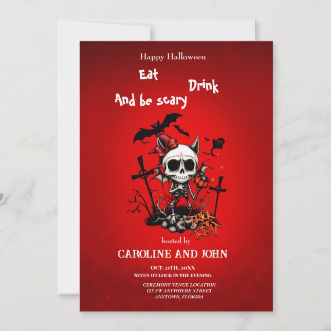 Pumpkin Magic and Bone Roligt. Inbjudningar (Framsida)