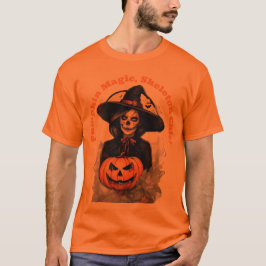 Pumpkin Magic, Skeleton Chic – Halloween Witch T Shirt