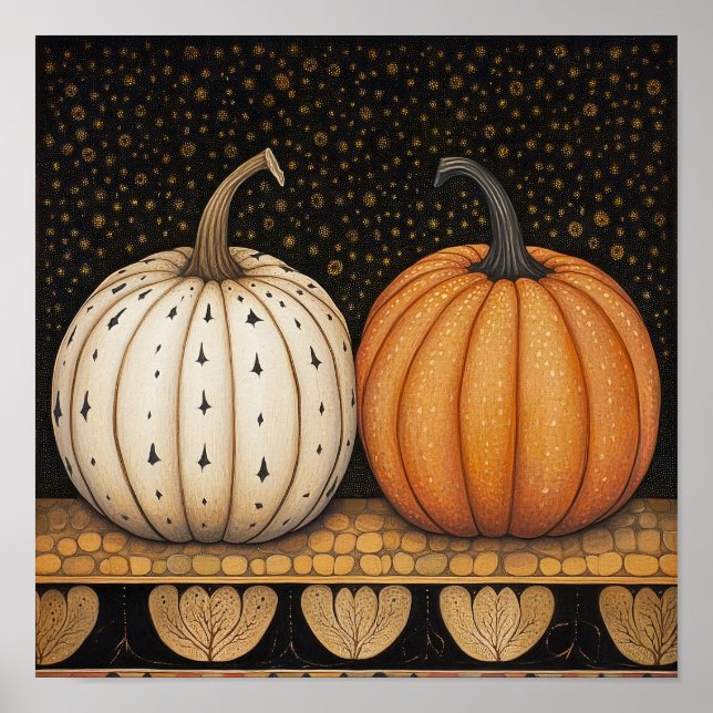 Pumpkin-målare hösten poster köksväggsdekator (Framsidan)
