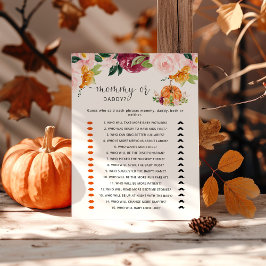 Pumpkin mamma eller babyduschspel för barn