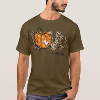 Pumpkin mamma Life Heart LeopardAutumn-gåvor T Shirt