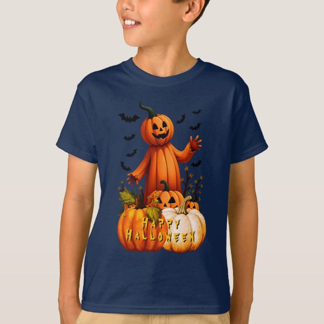 Pumpkin Man Happy halloween T-shirt (Framsida)