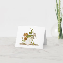 Pumpkin-mappat anteckningskort för blommigt